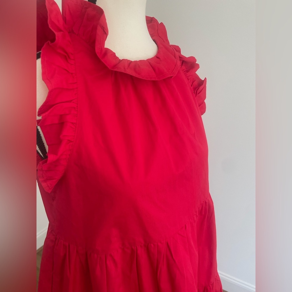 TCEC Red Ruffle Mini Dress, Size Small - Picture 7 of 14